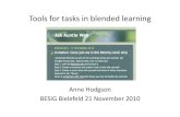 Tools for tasks in blended learningannehodgson.de/wp-content/uploads/2010/12/BESIG2010annehodg.pdfTools for wring • Reﬂecve: blog (Blogger, Posterous) • Communicave: chat, forum,