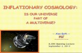 The - MITweb.mit.edu/8.286/www/slides13/lec01-euf13-slides.pdf · soup." Standa rd cosmology b egan. Caveat: The deca y happ ens almost everywhere, but not every-where | w e will