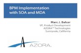 BPM Implementation with SOA and MDA€¦ · BPM Implementation with SOA and MDA Marc J. Balcer VP, Product Development AZORA™ Technologies Sunnyvale, California. Promise Business
