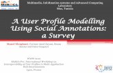 A user profile modelling using social annotations: a survey · The social behavior of the user including his tagging behavior Social elements like “similar” users • Resolve