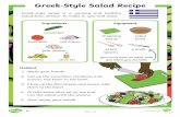 Greek-Style Salad Recipe - Springvale Primary School · Greek-Style Salad Recipe Greek-style salad is a delicious and healthy salad from Greece. It is perfect for eating on a summer’s