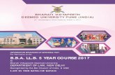 For Admission to the B.B.A. LL.B. 5 YEAR COURSE 2017 · 16. BVDU Interactive Research School in Health Affairs Vidyapeeth Deemed University commenced its (IRSHA), Pune functioning