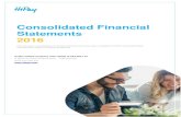 Consolidated Financial Statements 2016...(1) In 2015, transactions with HiMedia S.A. are mainly legal restructuring due to the contribution of HPME shares, capital increase of HiPay