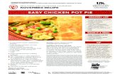 EASY CHICKEN POT PIE - University of Kentucky · 2016. 6. 20. · condensed, cream of chicken soup • 1 cup reduced fat baking mix • ½ cup milk • 1 egg 1. Wash hands and any