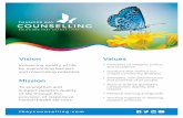 Vision Values Mission - Thunder Bay Counselling...Vision Enhancing quality of life by overcoming barriers and maximizing potential. Mission To strengthen and support people’s quality