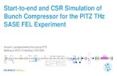 Start-to-end and CSR Simulation of Bunch Compressor for ... · SASE FEL Experiment Anusorn Lueangaramwong from group PITZ Meeting at DESY in Hamburg 10.03.2020 LCLS-I undulator Y