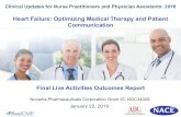 Heart Failure: Optimizing Medical Therapy and Patient … · 2020. 7. 14. · Heart Failure: Optimizing Medical Therapy and Patient Communication Final Live Activities Outcomes Report