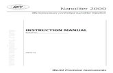 Nanoliter 2000 Instruction Manual · 2020. 5. 27. · Nanoliter 2000 World Precision Instruments 5 Collet Aluminum Barrel Plunger Set Screws Motor Housing O-ring with Large Hole Glass