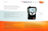 Di˜erential pressure measuring instrument · testo 512 has two switchable units for ˜ow velocity , and for pressure, eight units can even be set. In the testo 512, damping for a