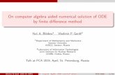 On computer algebra aided numerical solution of ODE by finite … PCA 2019.pdf · 2019. 4. 19. · Plan 1 Researchproblem 2 Numericalresults 3 References Blinkov & Gerd (SSU & JINR)