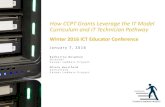 How CCPT Grants Leverage the IT Model Curriculum and IT ...€¦ · How CCPT Grants Leverage the IT Model Curriculum and IT Technician Pathway Winter 2016 ICT Educator Conference