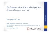 Performance Audit and Management: Sharing Lessons Learneddoc.contraloria.gob.pe/tallerdesempeno/documentos/Presentacion_R… · Performance Audit and Management: Sharing Lessons Learned