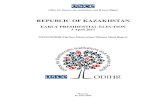 REPUBLIC OF KAZAKHSTAN · REPUBLIC OF KAZAKHSTAN EARLY PRESIDENTIAL ELECTION 3 April 2011 OSCE/ODIHR Election Observation Mission Final Report ... The CEC did adopt guidelines but