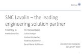 SNC Lavalin the leading engineering solution partner SNC LAVALIN CONSULT 360 Analysis Evaluation Recommendation