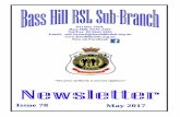 Issue 78 May 2017 - Bass Hill RSL Sub-Branch€¦ · like a visit to Lee-Ann’s place by President Ron to do some doctoring. I have to mention the City of Bankstown RSL sub-Branch