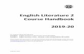 English Literature 2 Course Handbook 2019-20 · English Literature 2 Course Handbook Page 7 ATTENDANCE Students are required to be in attendance during term time, attend all classes