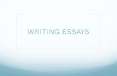 WRITING ESSAYS · TYPES OF ESSAYS 3. Expository Essays: Just the Facts The expository essay is an informative piece of writing that presents a balanced analysis of a topic. The writer