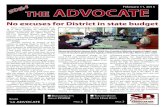 No excuses for District in state budgetPage 2 n teacher unIon P Ilots home V s ts Page 3 the ADVOCATE Since California’s voters passed Prop. 30 in 2012, funding for education and
