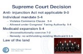 Supreme Court Decision - ohioacc.org€¦ · Supreme Court Decision Anti- injunction Act not applicable 9-0 Individual mandate 5-4 –Violates Commerce Clause 5-4 –Allowed under