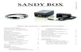 SANDY BOX - The cool tool · First connect all cables to the Sandy Box, after that connect the 5V adapter to the socket. Anschließen des 5 V Netzteiles. Zuerst alle Kabeln mit der