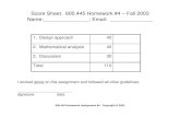 Score Sheet. 600.445 Homework #4 – Fall 2003 Name: ; Email:cis/cista/445/Homework_2003/Homework4.pdfAssignment 4 • Consider the CT scenario of Assignment 1. I.e., the problem of