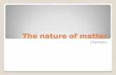 The nature of matter - Loudoun County Public Schools · 2016. 11. 27. · of matter present) to volume (the amount of space that the matter occupies). The ratio of mass to volume