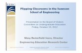 Flipping Classrooms in the Swanson School of Engineering · Why are we flipping? • Higher quality of education delivered – Nature of instruction is no longer to disperse kno wledge