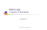PHYS-454fac.ksu.edu.sa/sites/default/files/lecture-7.pdf · 1 PHYS-454 Laguerre Polynomials Lecture-7