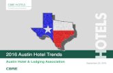 2016 Austin Hotel Trends · 2016. 9. 23. · PRESENTATION OUTLINE I. The Economy II. Lodging Forecasts III.stin SubmarketsAu . 12 . 13 HOTEL HORIZONS® Econometric Forecasting Model