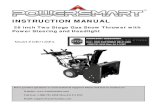 26 inch Two Stage Gas Snow Thrower with Power Steering … Snow Thrower.pdfINSTRUCTION MANUAL . 26 inch Two Stage Gas Snow Thrower with Power Steering and Headlight . Model # DB7126PA