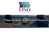 Diagnostic Needs in Antimicrobial Resistance · FIND: Ten years of advancing diagnostics 2 Sleeping sickness TB Malaria Catalyzing Development Enabling Uptake Ensuring proper use