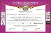 VERMA KUSUM - IJSR · VERMA KUSUM. 2 06 11 November 2017 Study of maternal morbidity and mortality during labour and puerperium in a tertiary care hospital SHARMA ASHA. 3 ... (Certificate