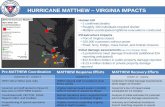 HURRICANE MATTHEW VIRGINIA IMPACTSdls.virginia.gov/groups/flooding/impacts101716.pdf•Matthew dropped 11+ inches of rain across Southeastern Virginia in a 24 hour period, causing