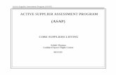 ACTIVE SUPPLIER ASSESSMENT PROGRAM · 1995. 8. 15. · Active Supplier Assessment Program (ASAP) Note: Information contained herein is subject to change by the manufacturer at any