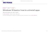 Windows 10 basics: how to uninstall apps 10 basics_ how to...9/24/2020 Windows 10 basics: how to uninstall apps - The Verge  7/ 14