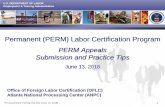 Permanent (PERM) Labor Certification Program · 2020. 7. 15. · U.S. DEPARTMENT OF LABOR Employment & Training Administration Permanent (PERM) Labor Certification Program PERM Appeals