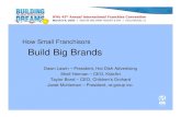 How Small Franchisors Build Big Brands · Build Big Brands Dawn Lawin – President, Hot Dish Advertising . Shell Herman – CEO, KidzArt. Taylor Bond – CEO, Children’s Orchard.