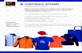 corporate apparel - Allegra Marketing Print Mail · 2020. 7. 2. · Corporate Apparel serves many different purposes, ... Corporate, Casual + Work Wear of the highest quality . ...