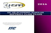 SOFTBALL ALL-ACADEMIC CLASS TEAMS · 2016 senior student composes the Composite T The Academic Class/Division Team is composed of all ... Kaitlyn Walker 2015-16 Airline SB 5A 4.0000