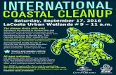 Saturday, September 17, 2016 LaCosta Urban Wetlands 9 – 11 ......LaCosta Urban Wetlands 9 – 11 a.m. Saturday, September 17, 2016 The change starts with you! Volunteers are needed