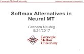Softmax Alternatives in Neural MT - Graham Neubig · 24/5/2017  · Copying source words as-is Remembering and copying target words Were called cache models, now called ★pointer