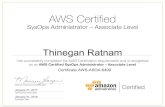 Thinegan Ratnamthinegan.com/certs/Thinegan_Ratnam_Cert_AWS_Sysops_Admin.pdf · SysOps Administrator - Associate Level Has successfully completed the AWS Certification requirements