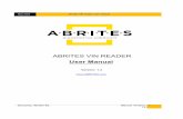 ABRITES VIN READER€¦ · 2.Using your VIN reader device in a vehicle. Issued by: Abrites ltd. Manual Version: 1.2 7 May 2020 From this point on the VIN reader device is going to