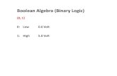 Boolean Algebra (Binary Logic) - Penn State College of Engineeringkxc104/class/cmpen271/13f/lec/L04Logic... · 2008. 9. 3. · Boolean Algebra (Binary Logic) {0, 1} 0: Low 0.0 Volt