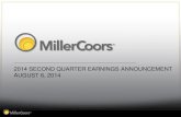 2014 SECOND QUARTER EARNINGS ANNOUNCEMENT AUGUST … · Pricing Sales Mix Cost Savings Volume COGS MSG&A Q2 2013 Q2 2014 Second Quarter Underlying Net Income Increased 8.0 Percent