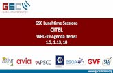 GSC Lunchtime Sessions CITEL - Global Satellite Coalition · 2019. 11. 7. · protection mechanisms for the FSS, FS, MSS & EESS operations Resolution 156 adopted at WRC-15 Recognizes