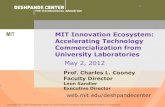 MIT Innovation Ecosystem: Accelerating Technology ...beng-sk.tpu.ru/files/boston/day4/Cooney_MIT_DeshpandeCenter.pdf · Venture Mentoring Service 10 Deshpande Center for Technological