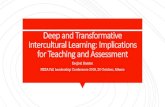 Deep and Transformative Intercultural Learning ...€¦ · transformative intercultural learning Using the taxonomies and/or continua: §Classify the school’s written curriculum