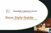 Republic Elite Custom Cabinets - Door Style GuideChoosing a thermofoil door on frameless cabinet is the most environmentally friendly of all our product lines offering high recycled