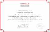 Oracle Business Intelligence Foundation Suite 11g ... · Certified Implementation Specialist July 03, 2015 229474034OBIFS11GOPN. ORACLE Certified Specialist THIS CERTIFIES THAT HAS